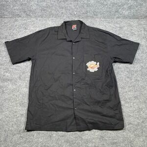 Diss Phat Papa Black Linen Blend Short Sleeve Button Down‎ Shirt Mens XXL